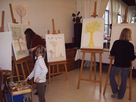 kinder und eltern malen